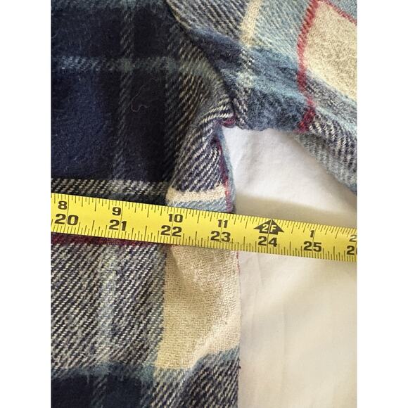 Fingerhut vintage 90s men’s flannel lined shirt size large. Tarzan Blue plaid - Picture 8 of 16